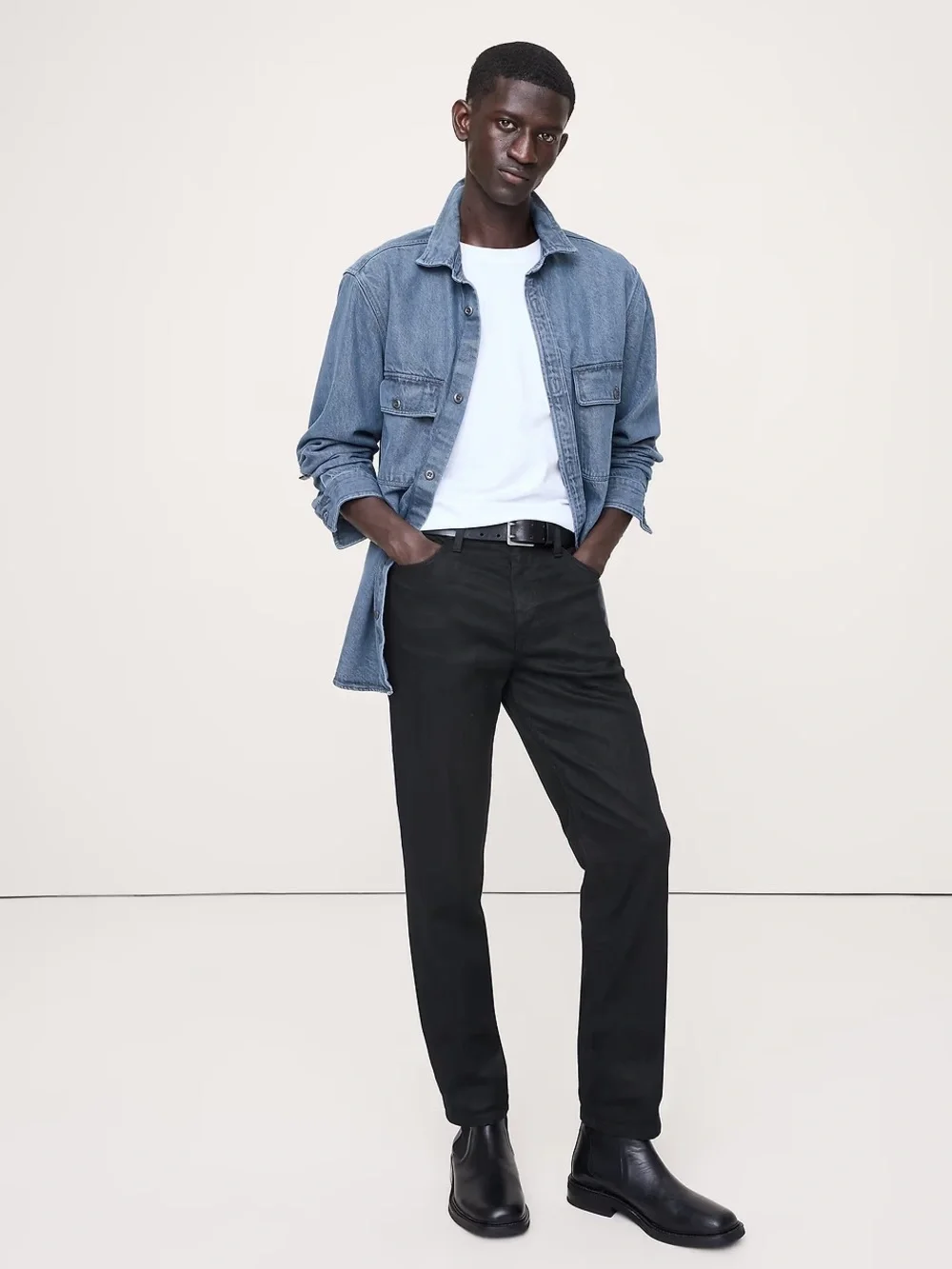 Banana Republic Men's Slim Straight Jeans in Black
